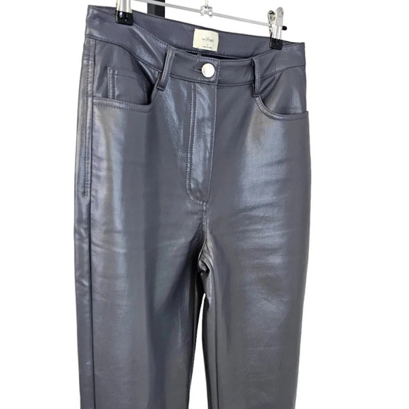 Aritzia Wilfred The Melina Pant Size 4 High Rise Straight Leg Vegan Leather - Picture 6 of 9